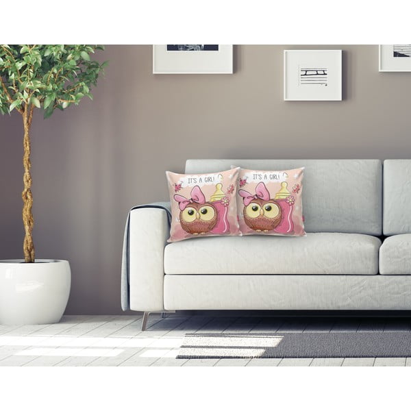 Federa da bambini 43x43 cm Girl Owl - Mila Home-image-1