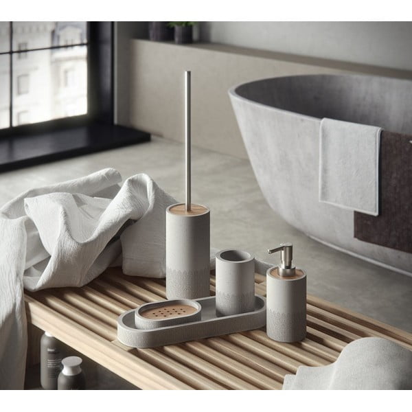 Tazza in cemento beige per spazzolini da denti Afrodite - Sapho-image-1