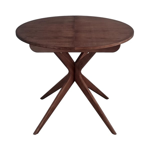 Tavolo da pranzo rotondo con effetto noce allungabile con estensione ø 90 cm Jubi – Ragaba