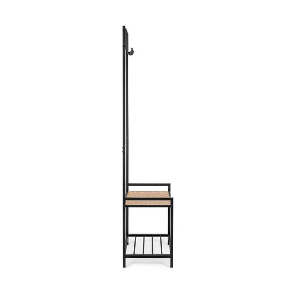 Attaccapanni da parete nero/di colore naturale in metallo con scaffale 64,5 cm Haldor – Yes Everyday-image-3