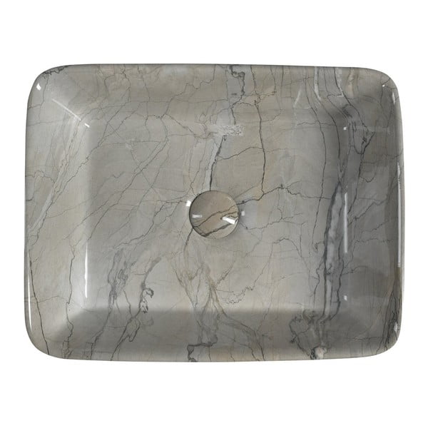 Lavabo grigio in ceramica 47,5x37,5 cm Dalma – Sapho-image-3