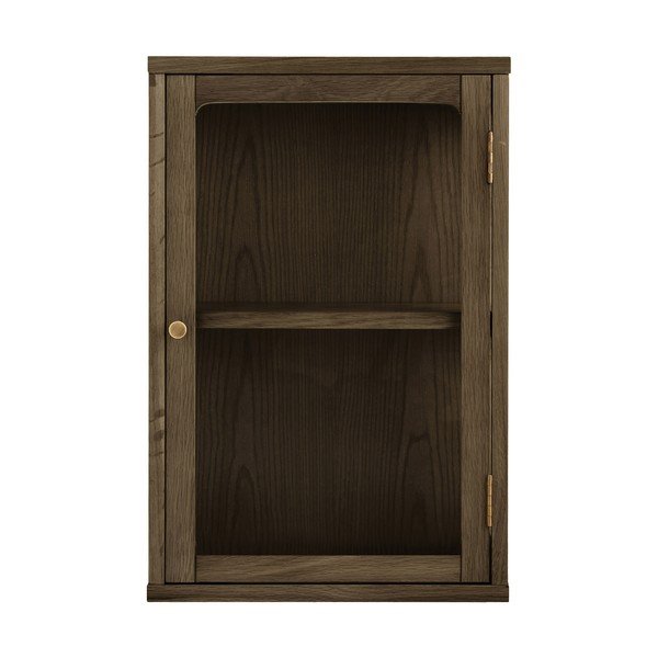 Vetrina marrone scuro con effetto rovere da appendere 40x60x20 cm Zamora – House Nordic-image-2