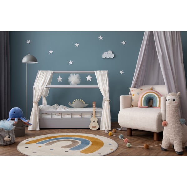 Tappeto per bambini giallo ocra e avorio ø120 cm Joyful Gold – FD-image-1