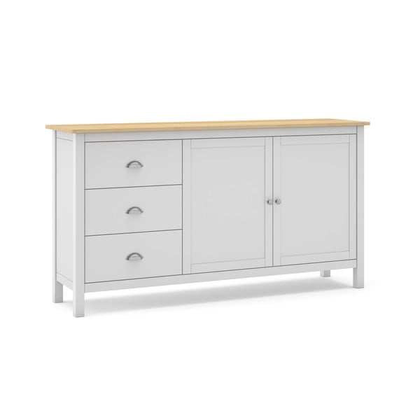 Cassettiera bassa in pino bianco/naturale 150x80,5 cm Misti - Marckeric-image-3