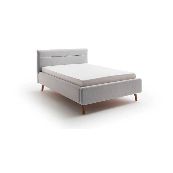 Letto matrimoniale imbottito grigio chiaro con contenitore con rete inclusa 140x200 cm Lotte – Meise Möbel