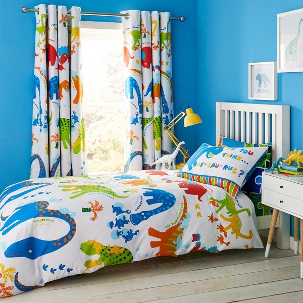Biancheria da letto per bambini con motivo di dinosauri , 135 x 200 cm Dino - Catherine Lansfield-image-1