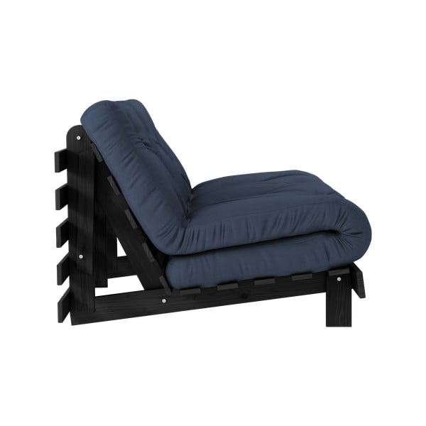 Divano letto blu scuro 140 cm Roots Black Night - Karup Design-image-4