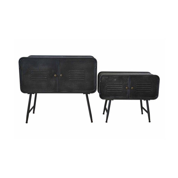 Set di 2 armadietti in metallo nero Coppia scuola - Mauro Ferretti