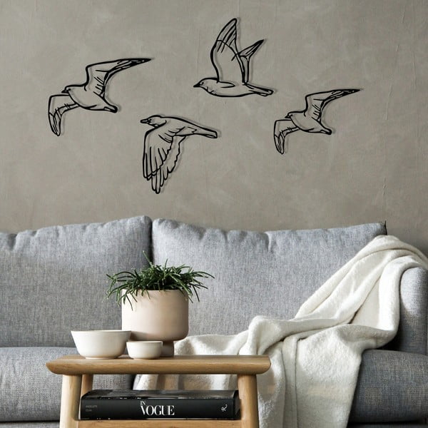 Decorazione murale in metallo in set di 4 pezzi 100x24 cm Zevahir - Wallity-image-1