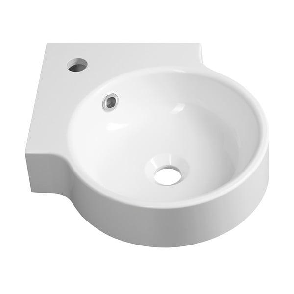 Lavabo rotondo bianco in composito minerale 38x38 cm Kaori – Sapho