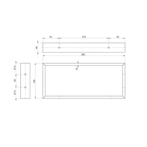Supporto per piano nero in acciaio 35x4 cm – Sapho-image-1