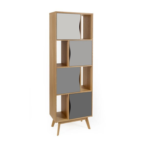 Libreria grigia in rovere 65x191 cm Avon - Woodman-image-3