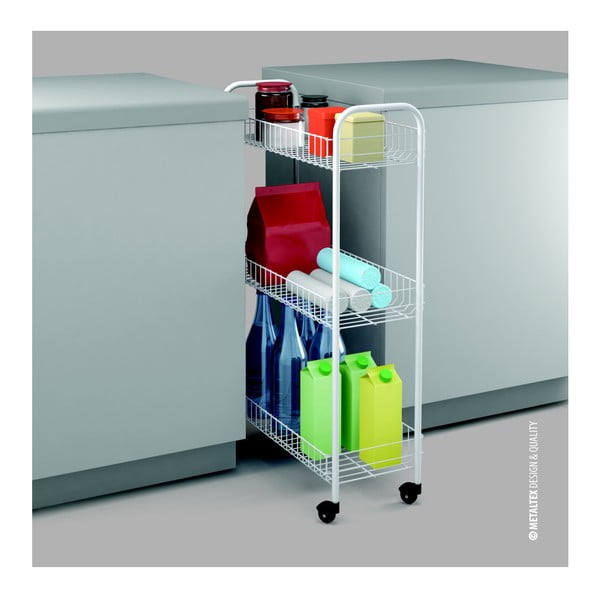 Supporto mobile per bagno a tre livelli, 23 x 84 cm Laundry - Metaltex-image-1