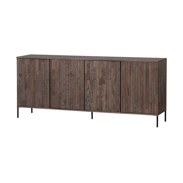Cassettiera marrone con effetto frassino 200x85x44 cm Gravure – WOOOD-image-2