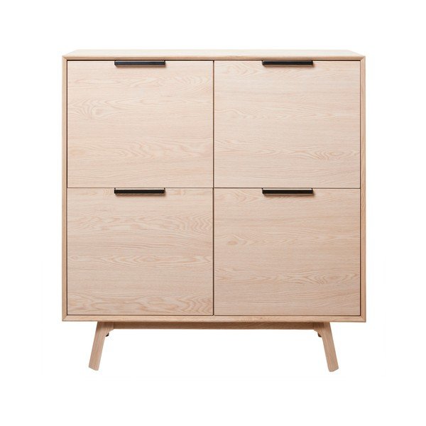 Komoda z bílého dubového dřeva se 4 dvířky Unique Furniture Vivara