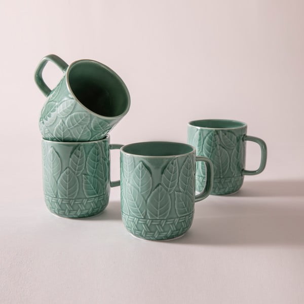 Set di 4 tazze in porcellana turchese da 400 ml Heath Jade - Ladelle-image-3