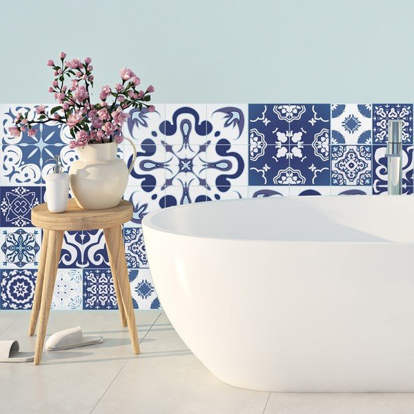 Set di 24 adesivi Azulejos Polka, 50 x 60 cm - Ambiance-image-4