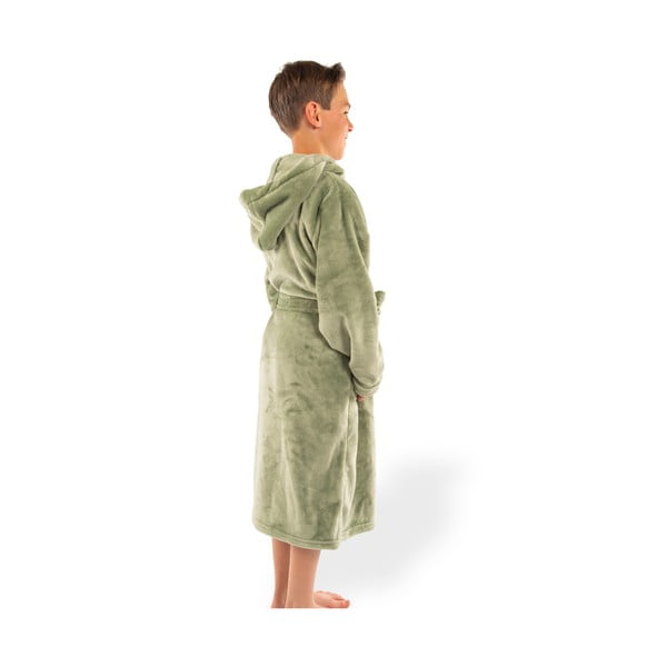 Accappatoio per bambini verde in micropile 122-128 Delux – Tiseco Home Studio-image-2