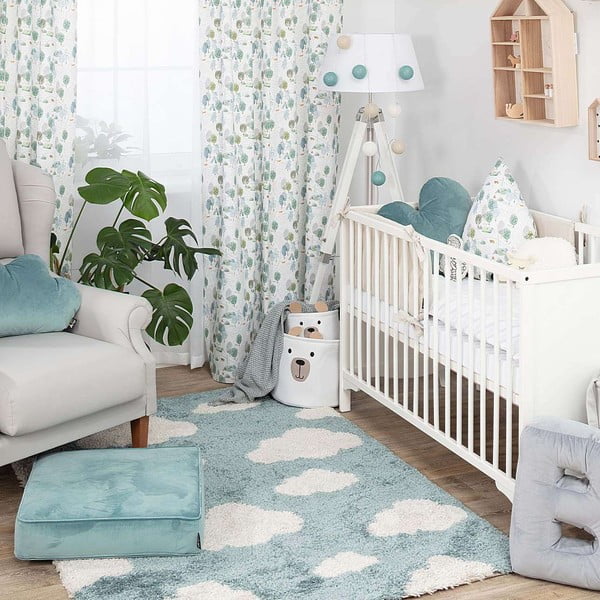 Tappeto blu anallergico per bambini 170x120 cm Clouds - Yellow Tipi-image-3