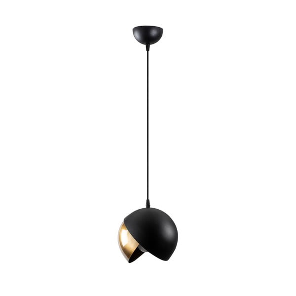 Lampadario nero/dorato con paralume in metallo ø 20 cm Berceste – Opviq lights