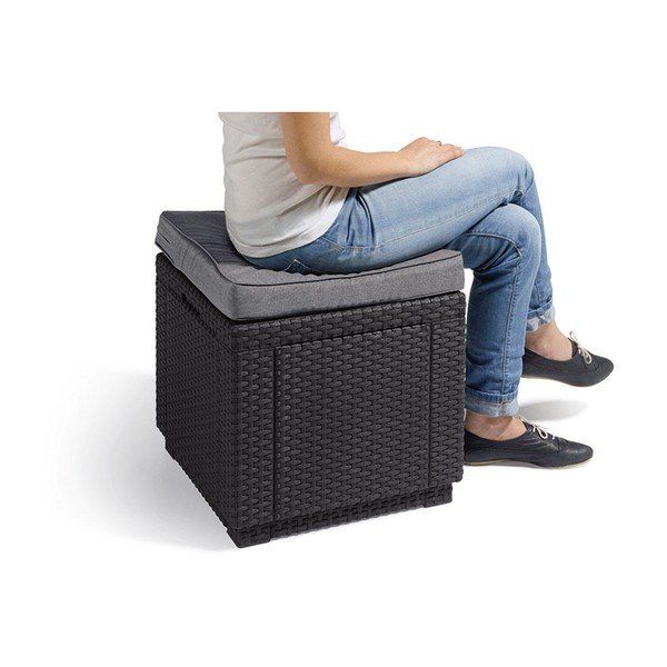 Sgabello da giardino grigio scuro Cube - Keter-image-2