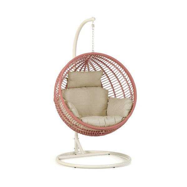 Poltrona da giardino sospesa in terracotta con piedistallo Elianis - Kave Home