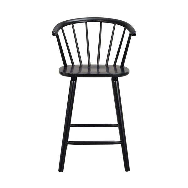 Sgabello da bar in legno di gomma nero Carmen - Rowico-image-2