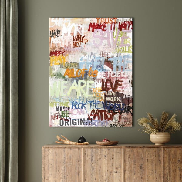 Quadro con elementi dipinti a mano 90x118 cm Streetlife - Malerifabrikken-image-1