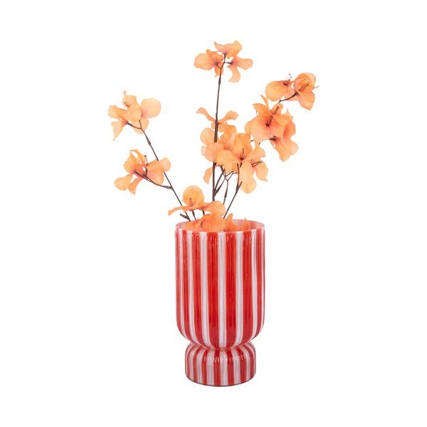 Vaso rosso in vetro (altezza totale 26 cm) Rayado Retro – PT LIVING-image-4