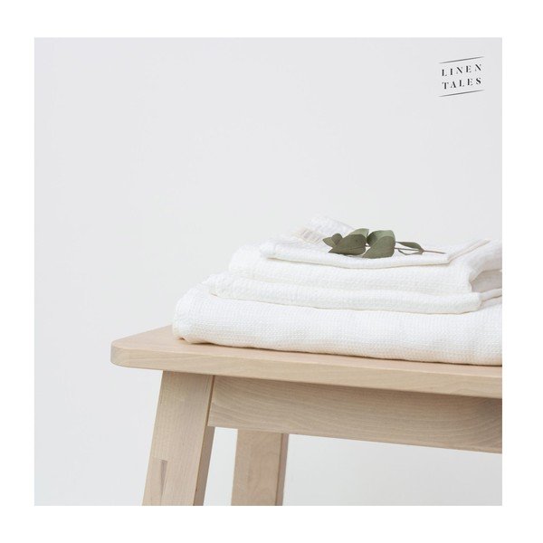 Asciugamano di lino bianco 125x75 cm White - Linen Tales-image-1