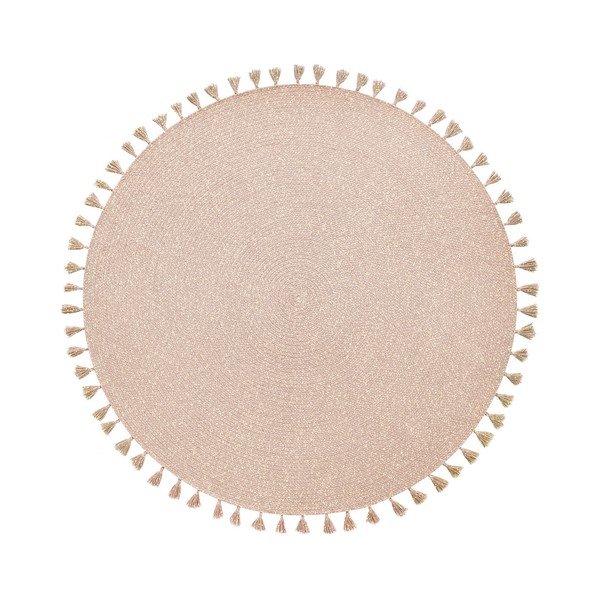 Tappeto rosa chiaro fatto a mano , ⌀ 140 cm Heloise - Nattiot