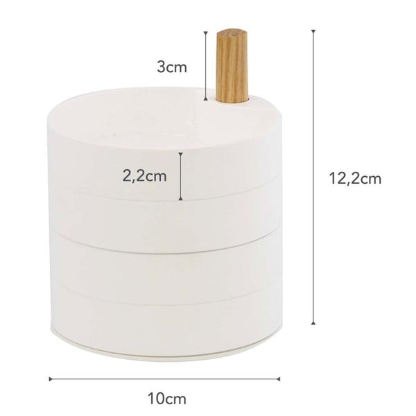 Portagioie bianco con dettagli in legno di faggio Tosca - YAMAZAKI-image-3