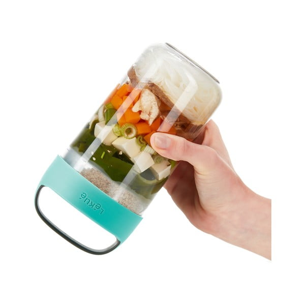Vasetto per zuppa con coperchio turchese , 600 ml To Go - Lékué-image-1