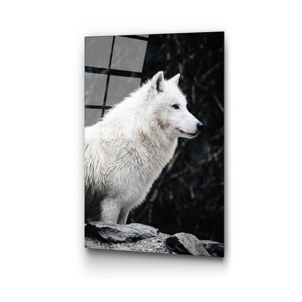 Pittura su vetro 70x100 cm White Wolf - Wallity-image-4