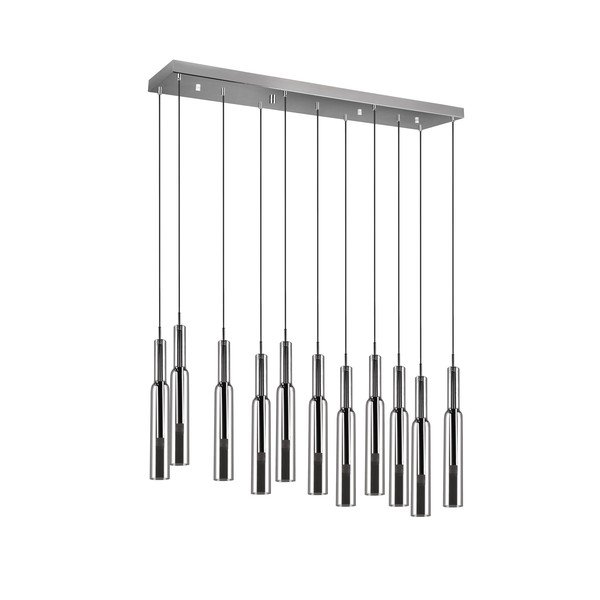 Apparecchio a sospensione a LED con paralume in vetro in argento Lucent - Trio Select-image-3