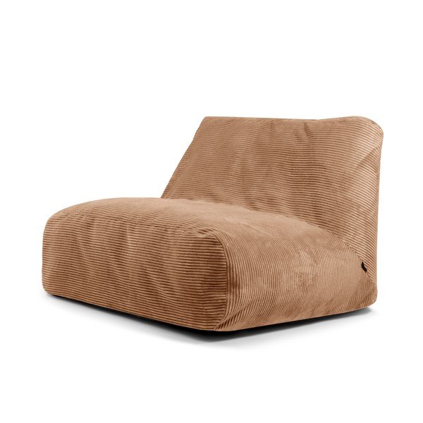 Puof a sacco marrone con rivestimento in velluto a coste Sofa Tube – SLOWDOWN