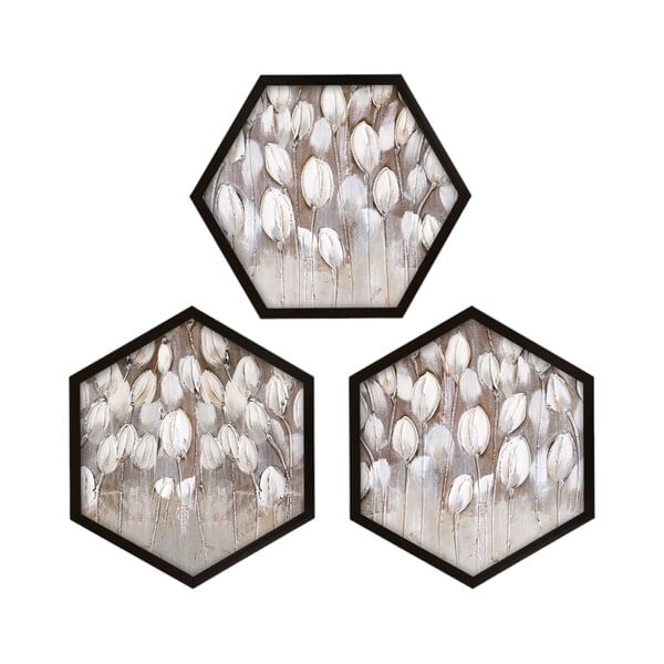 Dipinti in set di 3 pezzi 35x35 cm Pentagons - Wallity