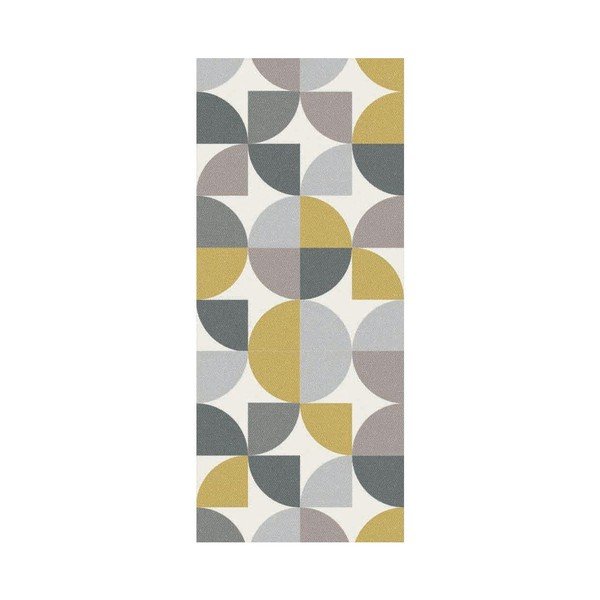 Žluto-šedý běhoun Floorita Seventy, 60 x 140 cm