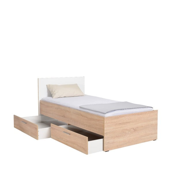 Letto per bambini bianco/naturale con contenitore 90x190 cm - Kalune Design-image-2