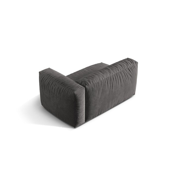 Parte divano componibile grigio (con penisola a destra) con rivestimento in velluto Martina – Micadoni -image-2