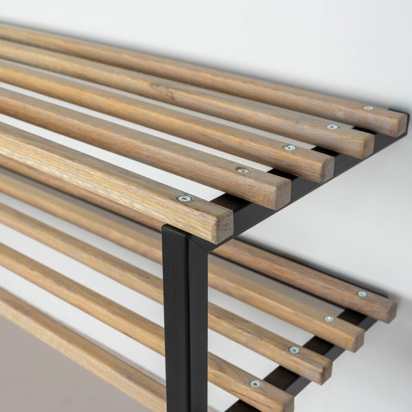 Scarpiera nera/di colore naturale in metallo da parete 100x26x34 cm Marco – Spinder Design-image-4