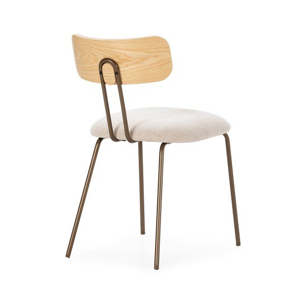 Sedia da pranzo beige/di colore naturale in imbottito Olimpia – MOME-image-4