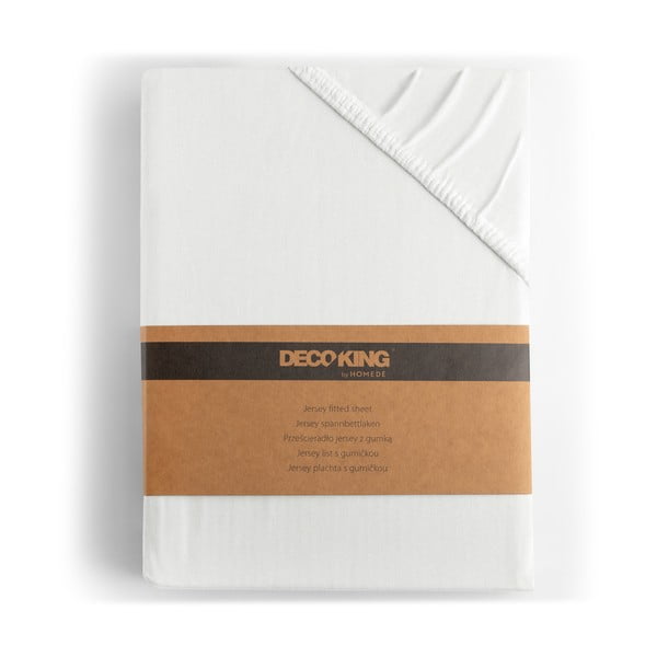 Lenzuolo con angoli bianco in jersey 160x200 cm Amber – Restilo-image-4