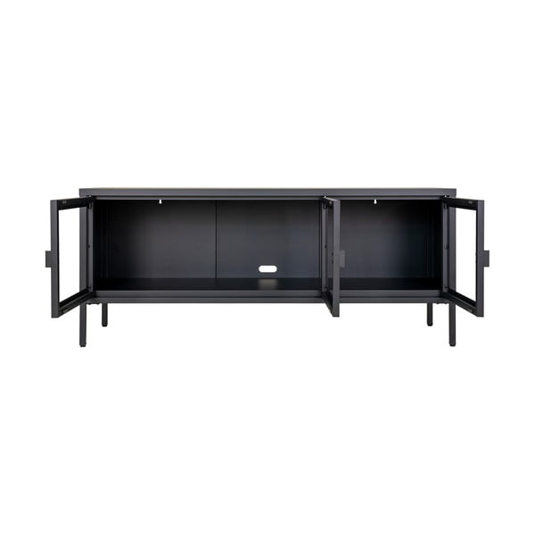 Tavolo TV in metallo nero 130x55 cm Brisbane - House Nordic-image-1