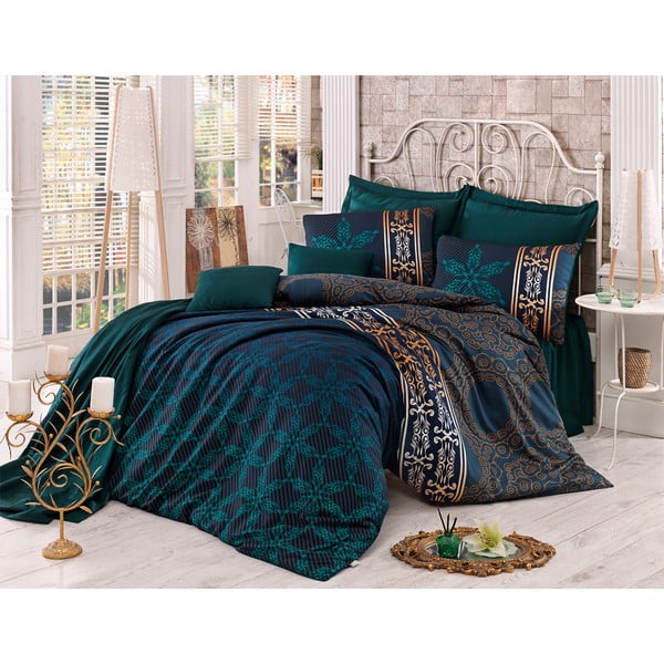 Biancheria da letto in cotone sateen con lenzuolo per letto matrimoniale , 200 x 220 cm Alisa - Mijolnir