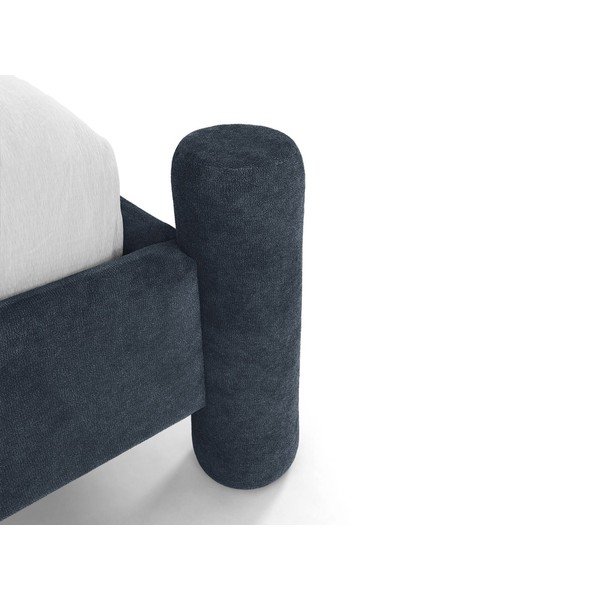 Letto matrimoniale imbottito blu scuro con rete inclusa 140x200 cm Vera – Micadoni -image-4