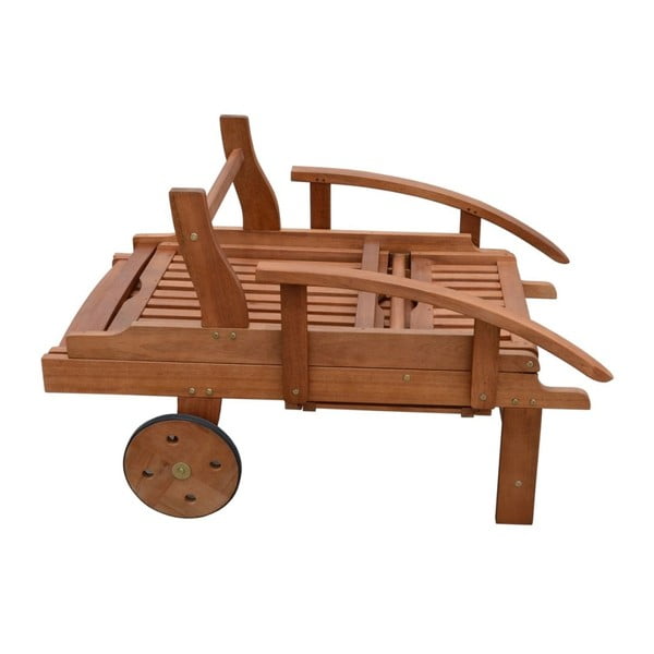 Chaise longue da giardino in legno marrone Beverly Hills - Garden Pleasure-image-1