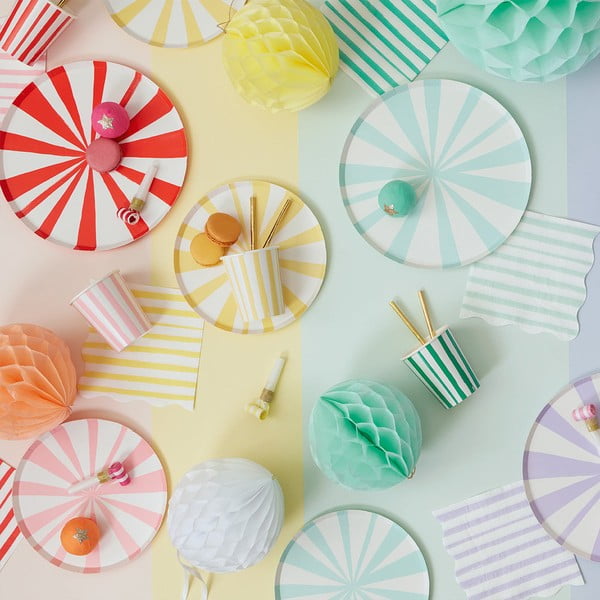 Tovaglioli di carta in set da 16 Mint Stripe - Meri Meri-image-1