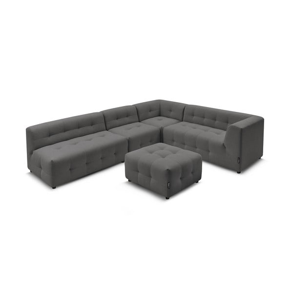Divano angolare grigio scuro (angolo destro) Kleber - Bobochic Paris-image-4