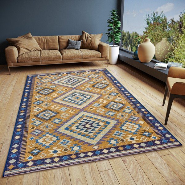 Tappeto giallo ocra 80x165 cm Cappuccino Peso - Hanse Home-image-1